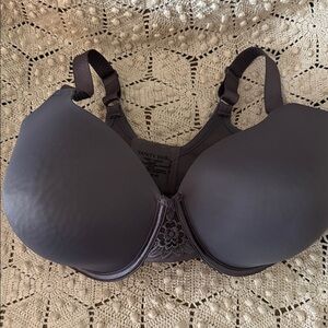 Vanity Fair Charcoal Bra with Lace Accent (76380)  36DDD